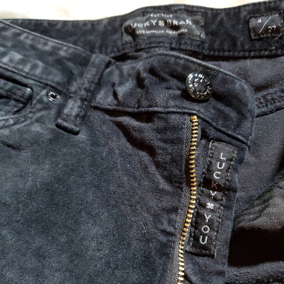 Lucky Brand Velvet Charcoal Skinny Jeans - Picture 1 of 5
